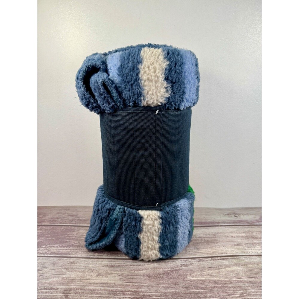 SOLD***NWT Pendleton Serape Stripe Blue Blanket Plush Manta Twin 66” x 92” - Picture 12 of 12
